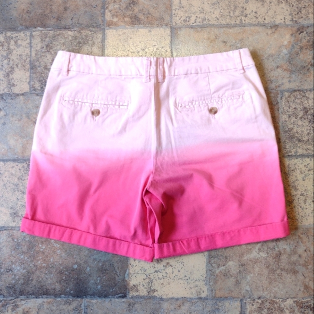 Khakis by Gap The Boyfriend Short ombre pink dip dyed size 6 - Picture 2 of 5